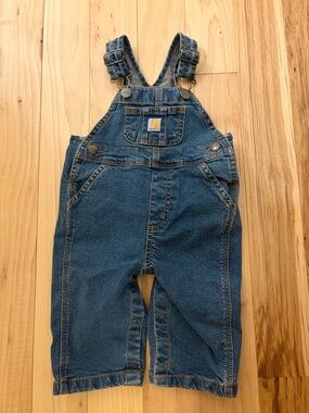 Carhartt Dark Blue Denim Bib Overalls - 6m
